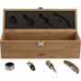Set vino in bamboo ed acciaio inox - 4 accessori